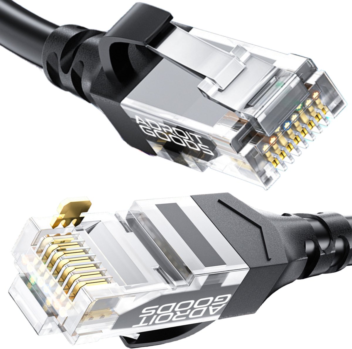 AdroitGoods CAT6 Ethernet kabel – 1Gbps – 1000 Mbps - Internetkabel/Netwerkkabel LAN - UTP kabel - Zwart - 10m