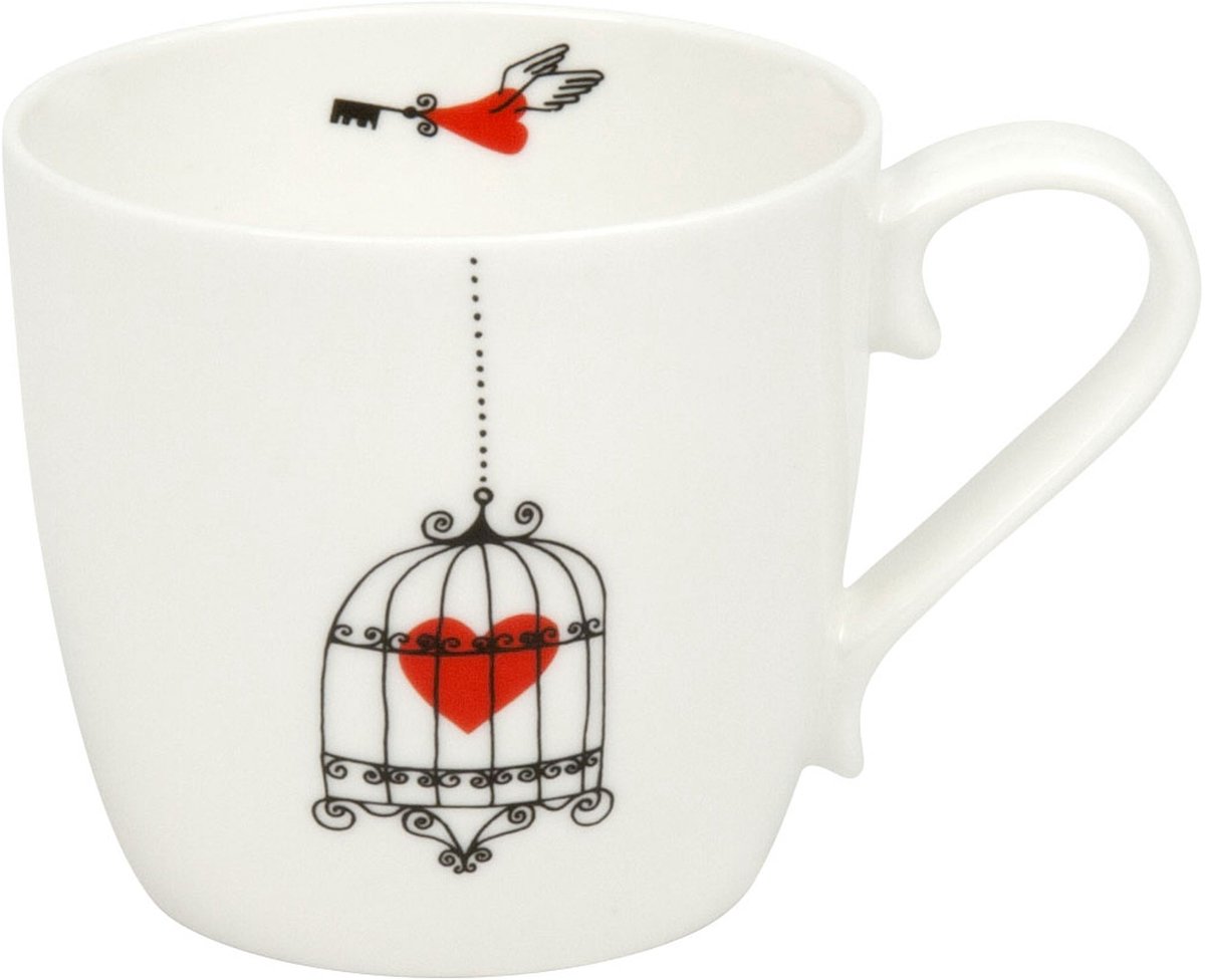 Könitz HEARTS Cages mok, beker, koffiemok, bone china, hart, 415 ml, 11 2 057 1922