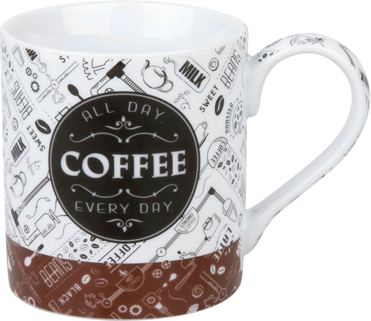 Könitz Coffee Talk mok, beker, koffiemok, porselein, schrift op wit, 370 ml, 11 1 618 2278