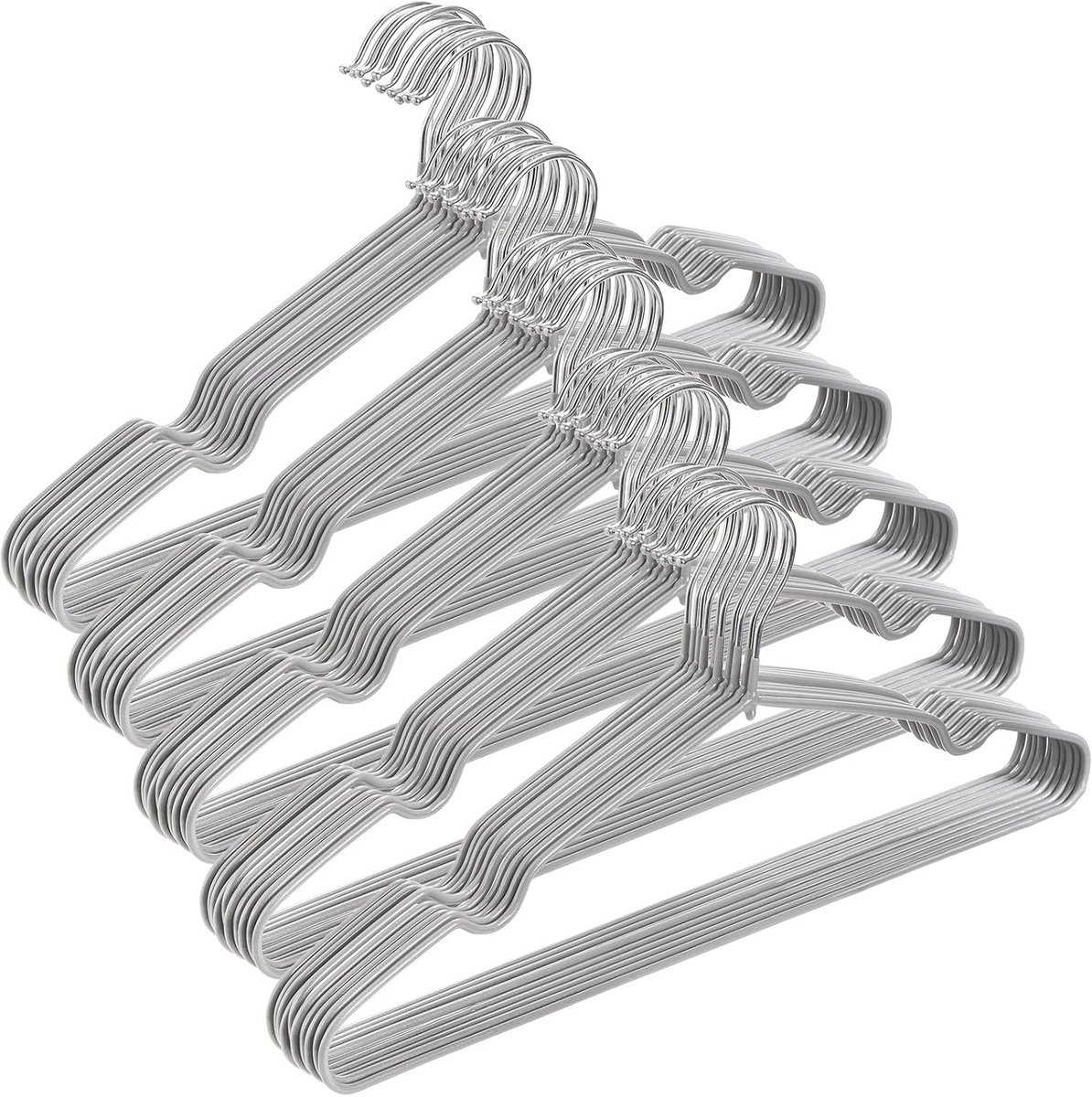 50 Stuks Slanke Metalen Kledinghangers - Ruimtebesparend en Antislip