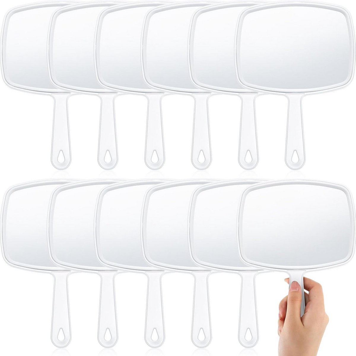 12x Handspiegel met Handvat voor Make-up en Kapsalon