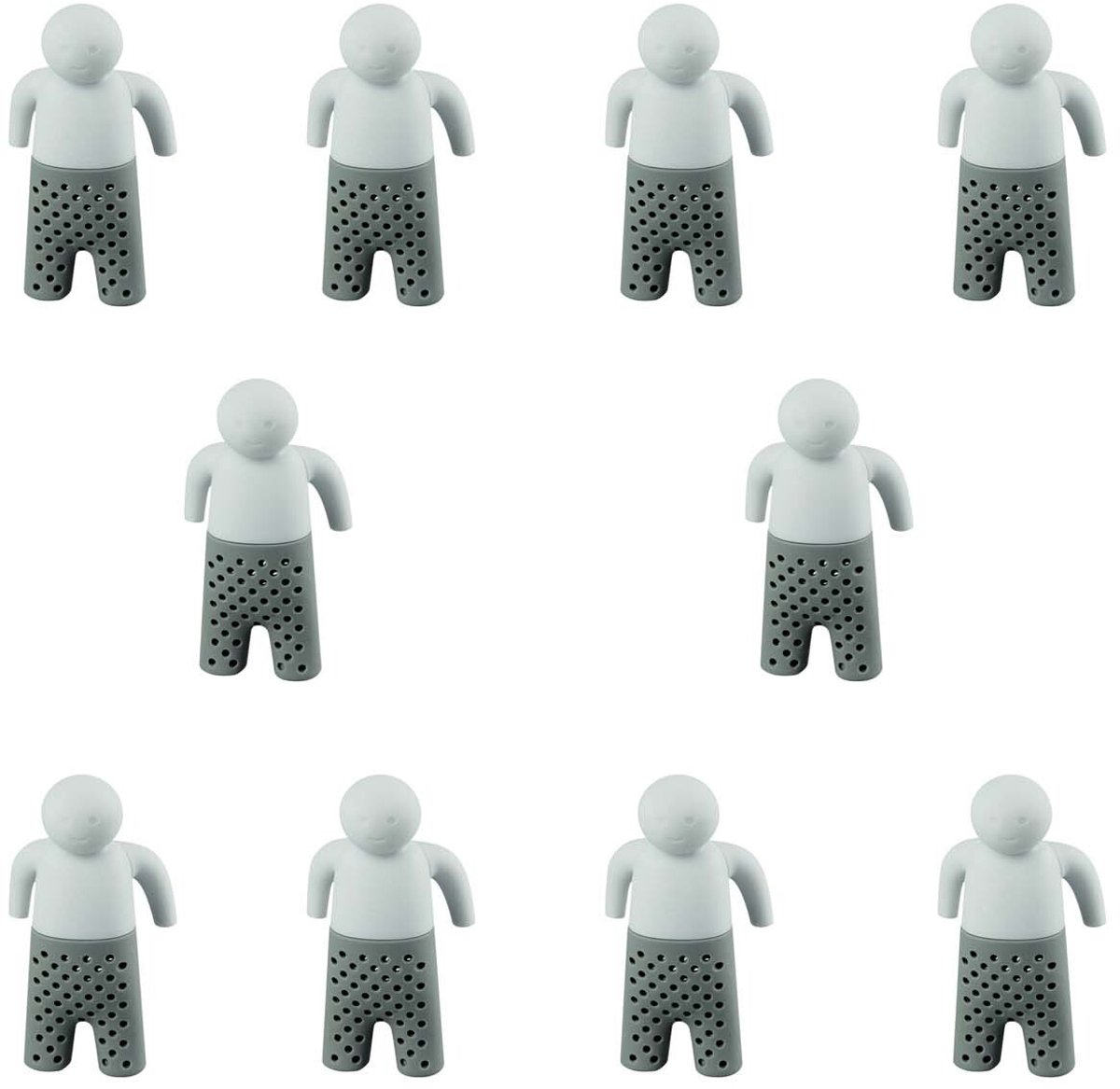 Gigicial Theeset - Leuke thee-infuser - Opvouwbaar ontwerp voor perfect filteren van losse thee - 10-delige set - Tea Master - Grijs