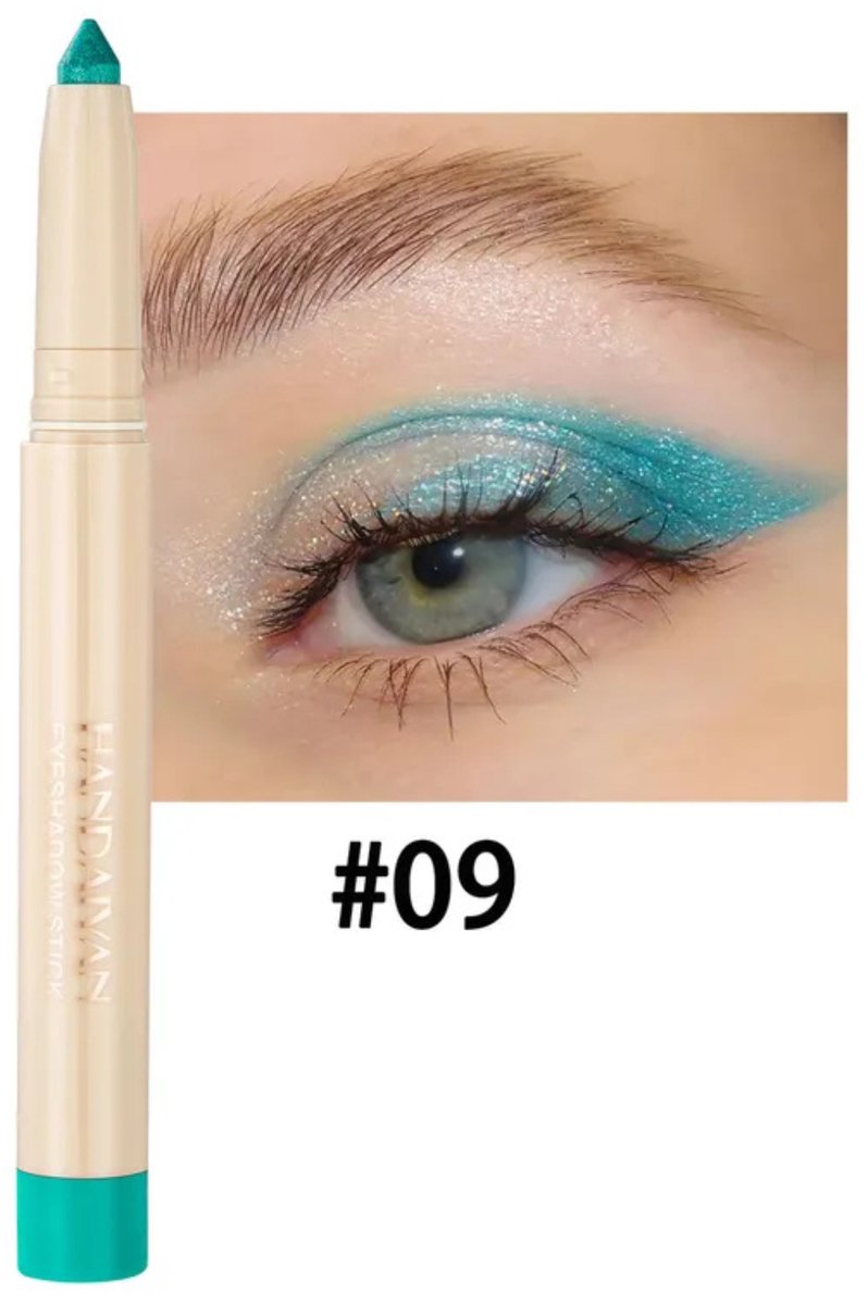 Waterproof Dual Ended Pearl Eyeshadow Stick - Blue Lagoon 09 - met puntenslijper - 0.85g