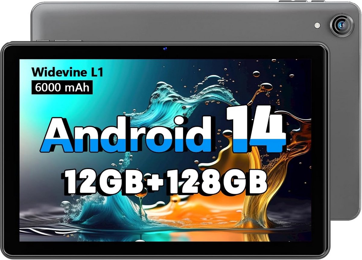 Snelle 10 inch Android Tablet 2024 - 12GB RAM, 128GB Opslag, Octa Core Processor, HD-Scherm