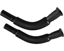 Flexibele PVC afvoerslang voor wastafel - 2 stuks, verlengbuis voor keuken en badkamer, zwart - afvoerbuis voor wastafel met flexibele eigenschappen.