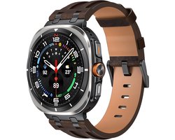 Strap-it Solide leren bandje geschikt voor Samsung Galaxy Watch Ultra / Ultra 2025 - Koffiebruin
