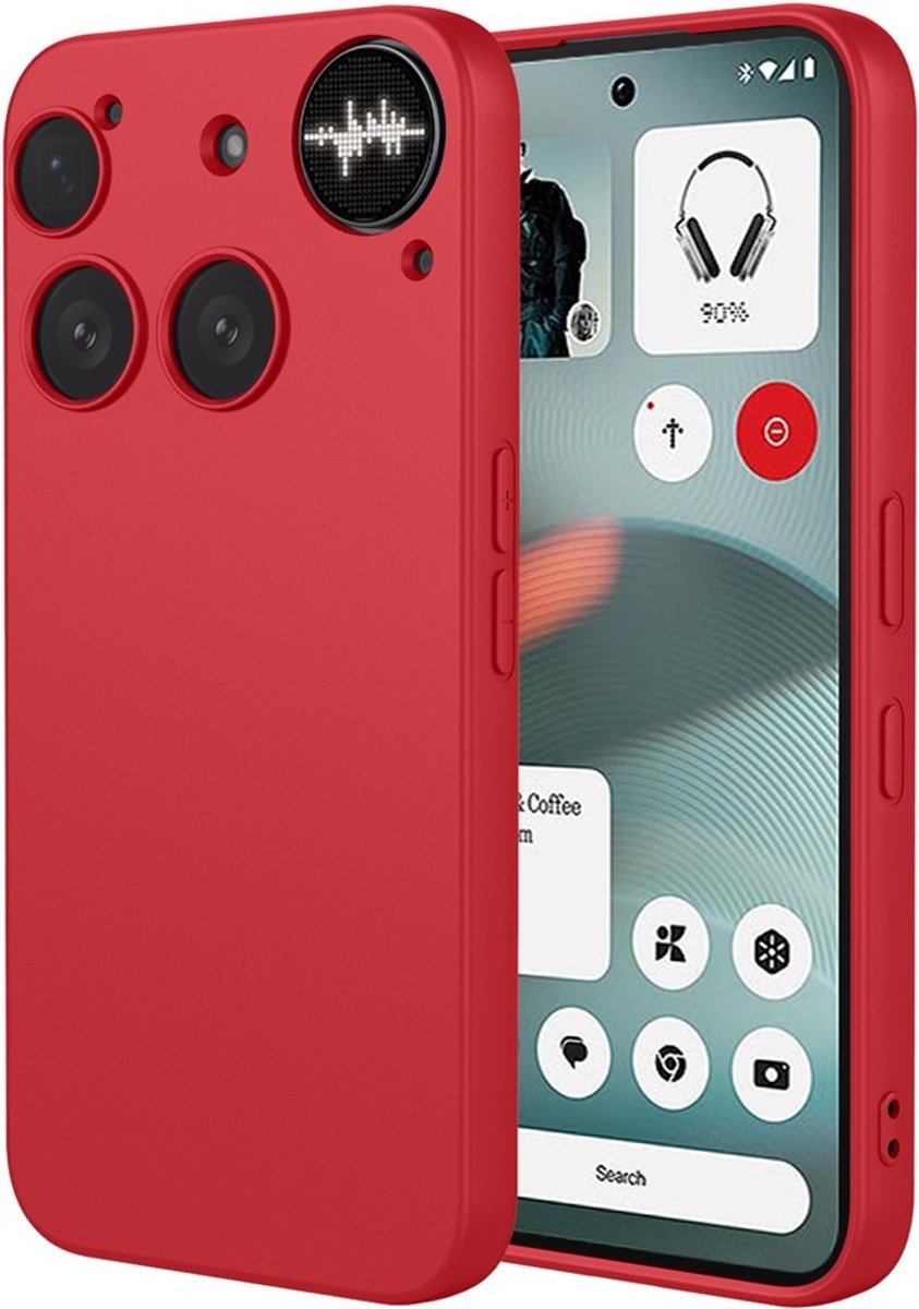 Hoesje geschikt voor Nothing Phone (3) - Phonesta Soft Silk Silicone Back Cover - Rood