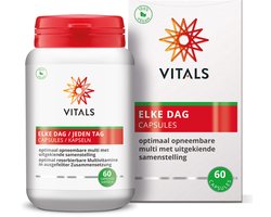 Vitals Elke Dag - 60 capsules - multivitamine. Optimaal opneembare multi met een uitgekiende samenstelling.