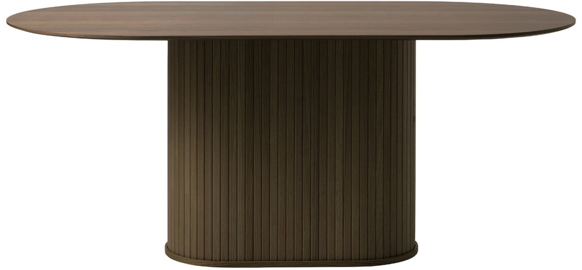 Meubelplaats Eettafel Nola ovaal - eikenfineer gerookt bruin - 180x95x75 cm