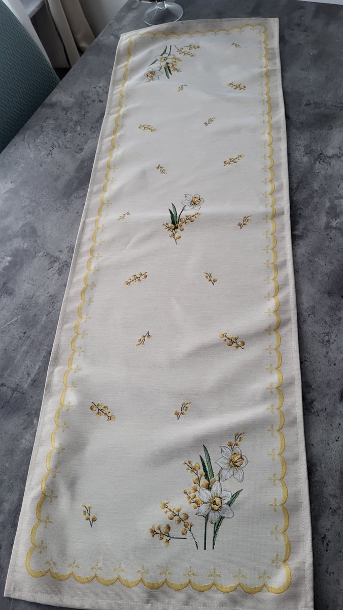Tafelloper Gobelinstof Narcis 140*45cm