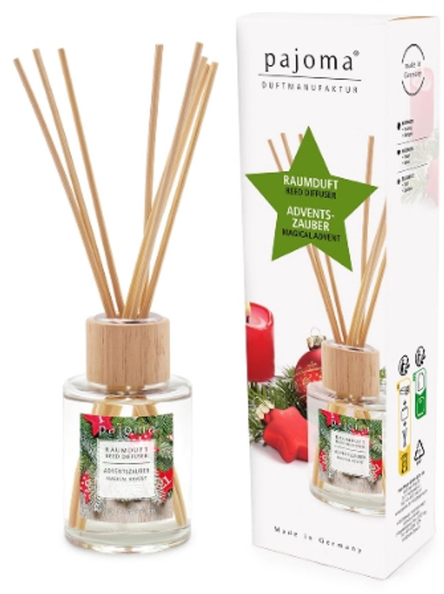 Kerst Geurstokjes - Adventszauber - Pajoma | 1x 100ml - Dennen Geur | Geurverspreider - Kerstgeur - Herfst & Winter