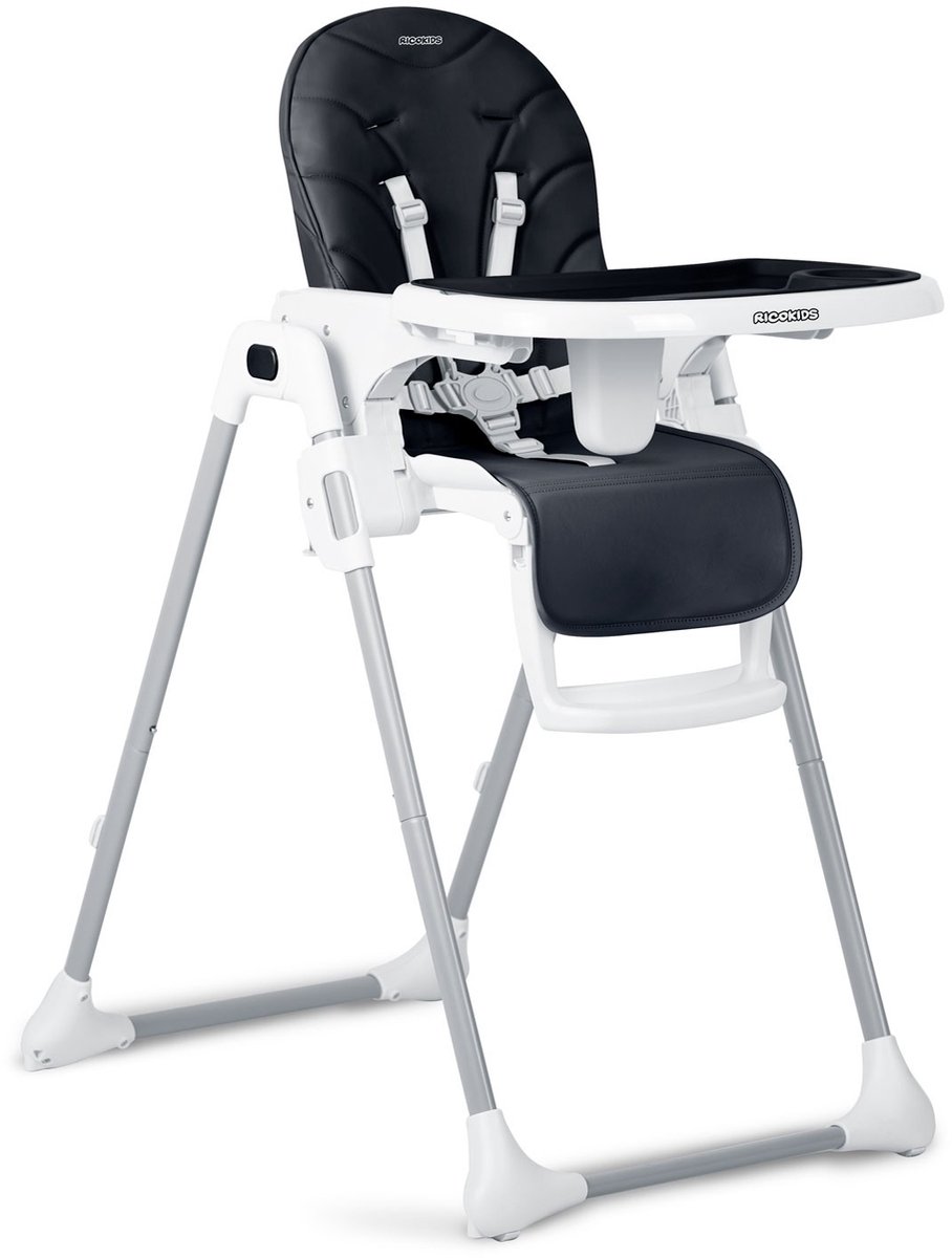 Ricokids Tulo™ Kinderstoel – Verstelbaar – Opvouwbaar – Met Wieltjes – Zwart
