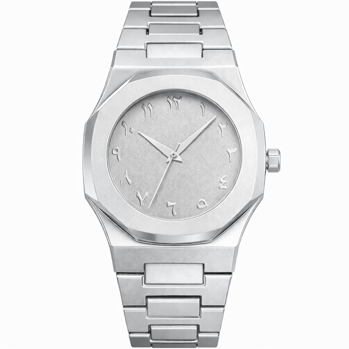 Baraka Treasures Luxe Horloge - Arabische Horloge - Arabic Dial - Unisex Horloge - Premium Horloge - Quartz - Ramadan Cadeau - Eid Cadeau - Zilver