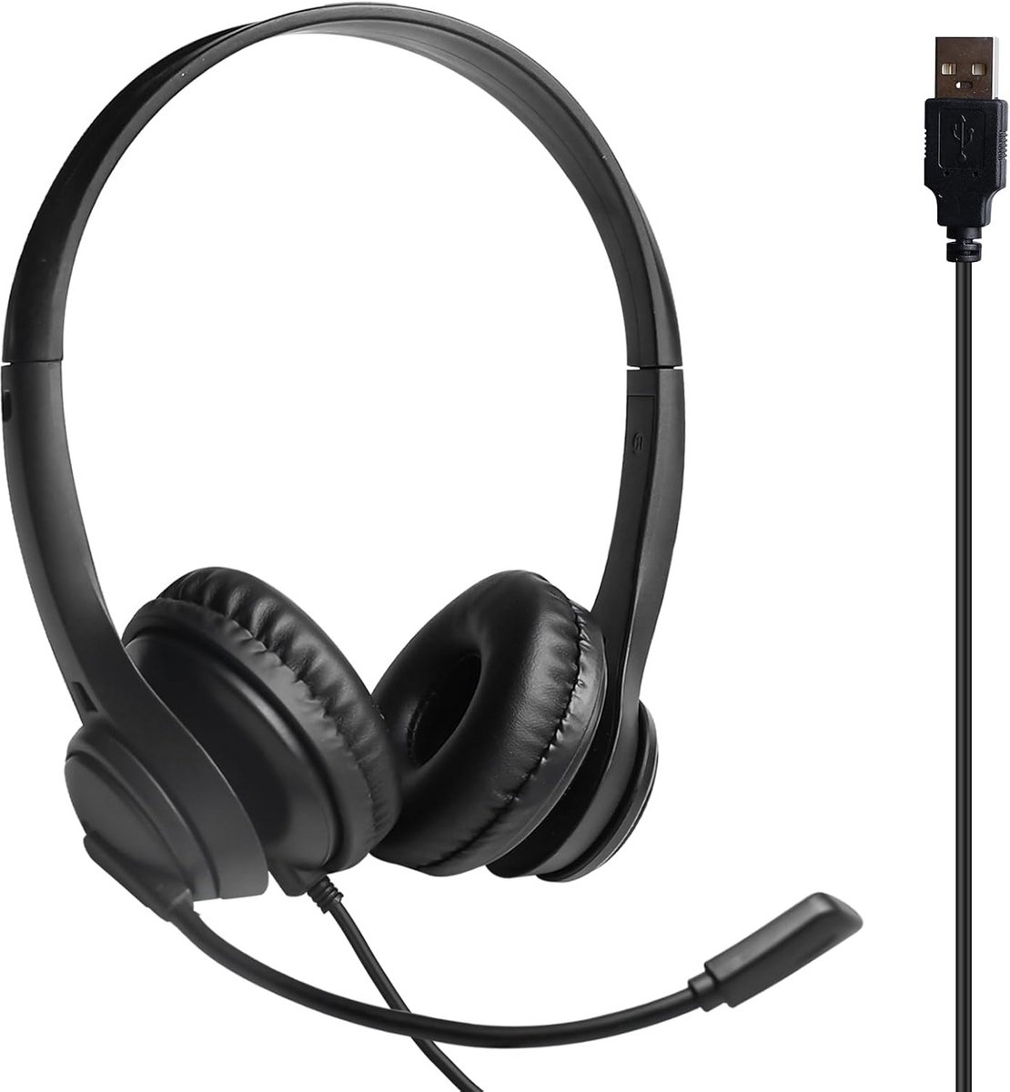 Stereo USB Headset met Microfoon voor PC en Computer - Ruisonderdrukking voor Thuiswerken en Bellen