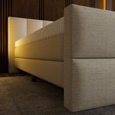 Mörgenn Luxe Boxspring Billy - Pocketvering - Luxe 6 baans hoofdbord - Luxe 6 baans voetbord + Luxe Suprême topper - Inclusief Dekbed en Kussens - Beige - 180x200 cm