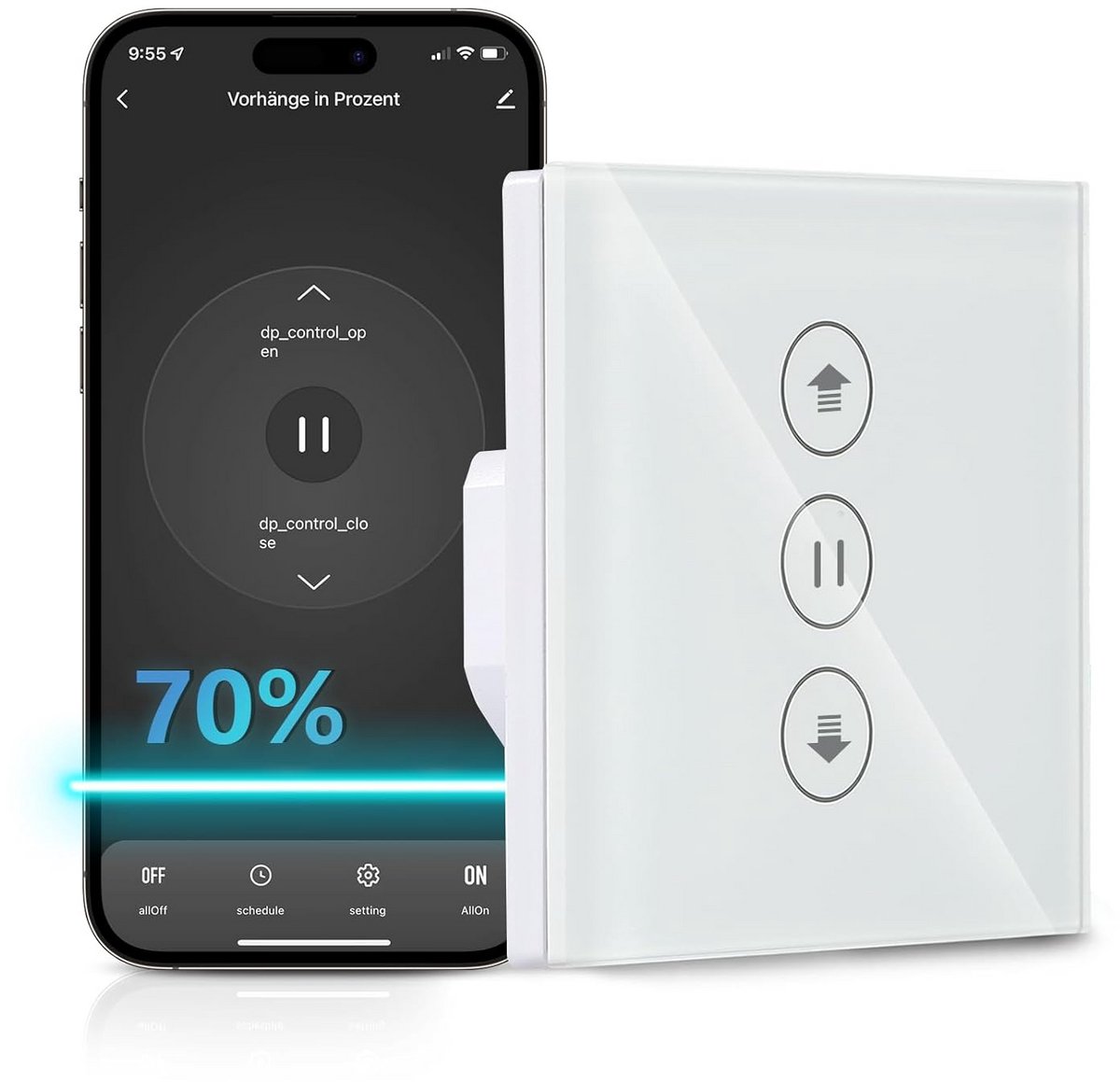 Slimme Wifi Rolluikschakelaar met Percentagefunctie en Spraakbesturing
