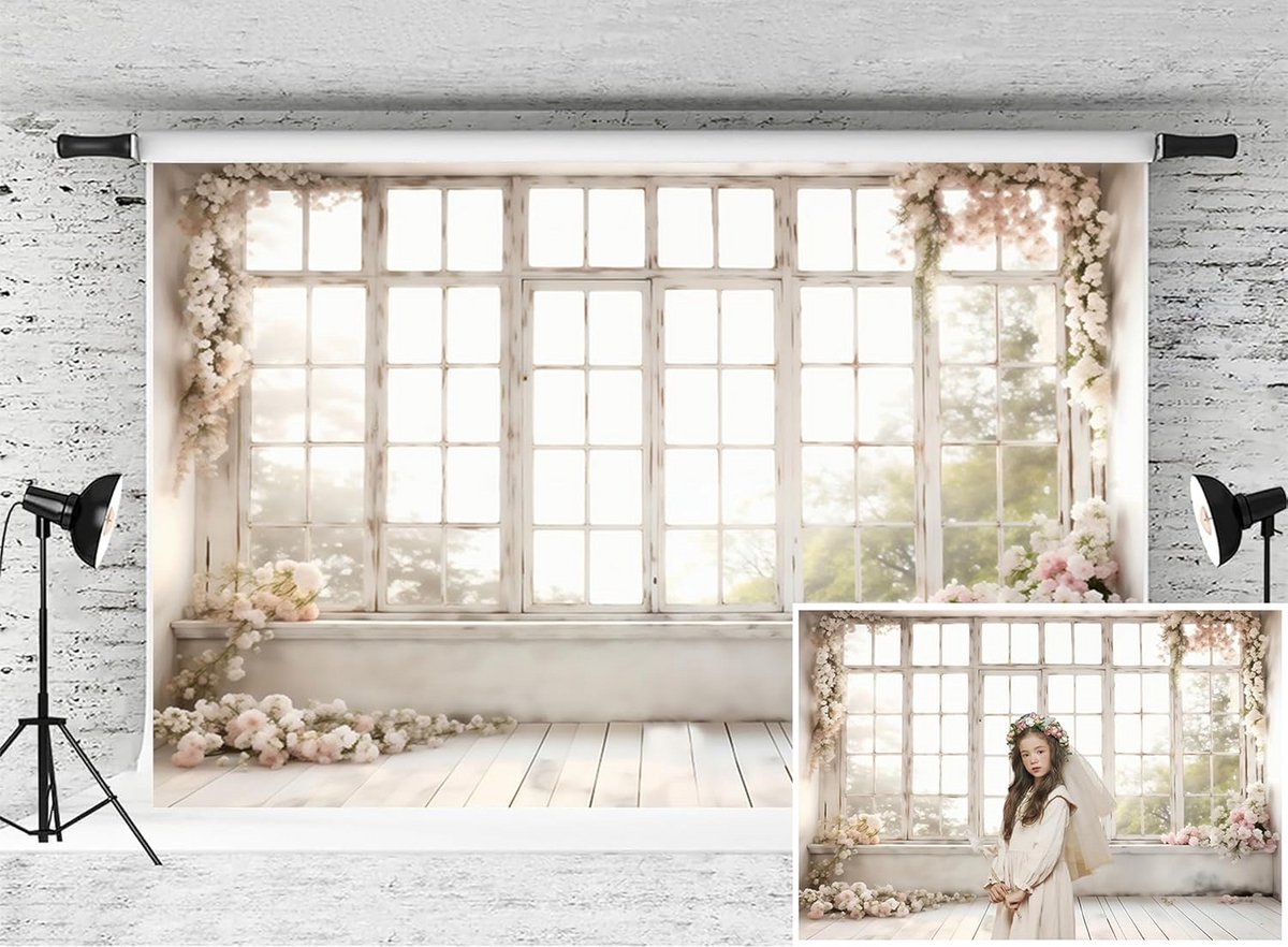 Roze Bloem Fotografie Achtergrond 2,1 x 1,5 m voor Studio en Feest