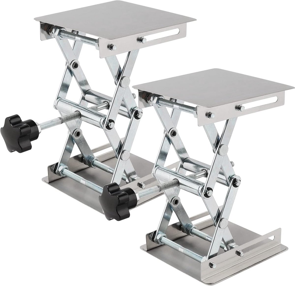 2 Stuks Roestvrijstalen Hefplatform voor Laboratorium - Verstelbare Lab Jack Plank