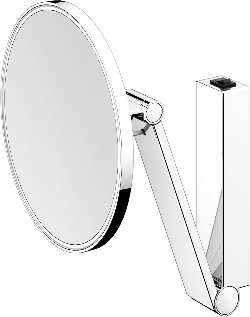KEUCO Wand-Make-Up-Spiegel, verlicht, wipschakelaar, verchroomd, 1 lichtkleur, met 212mm, iLook_move