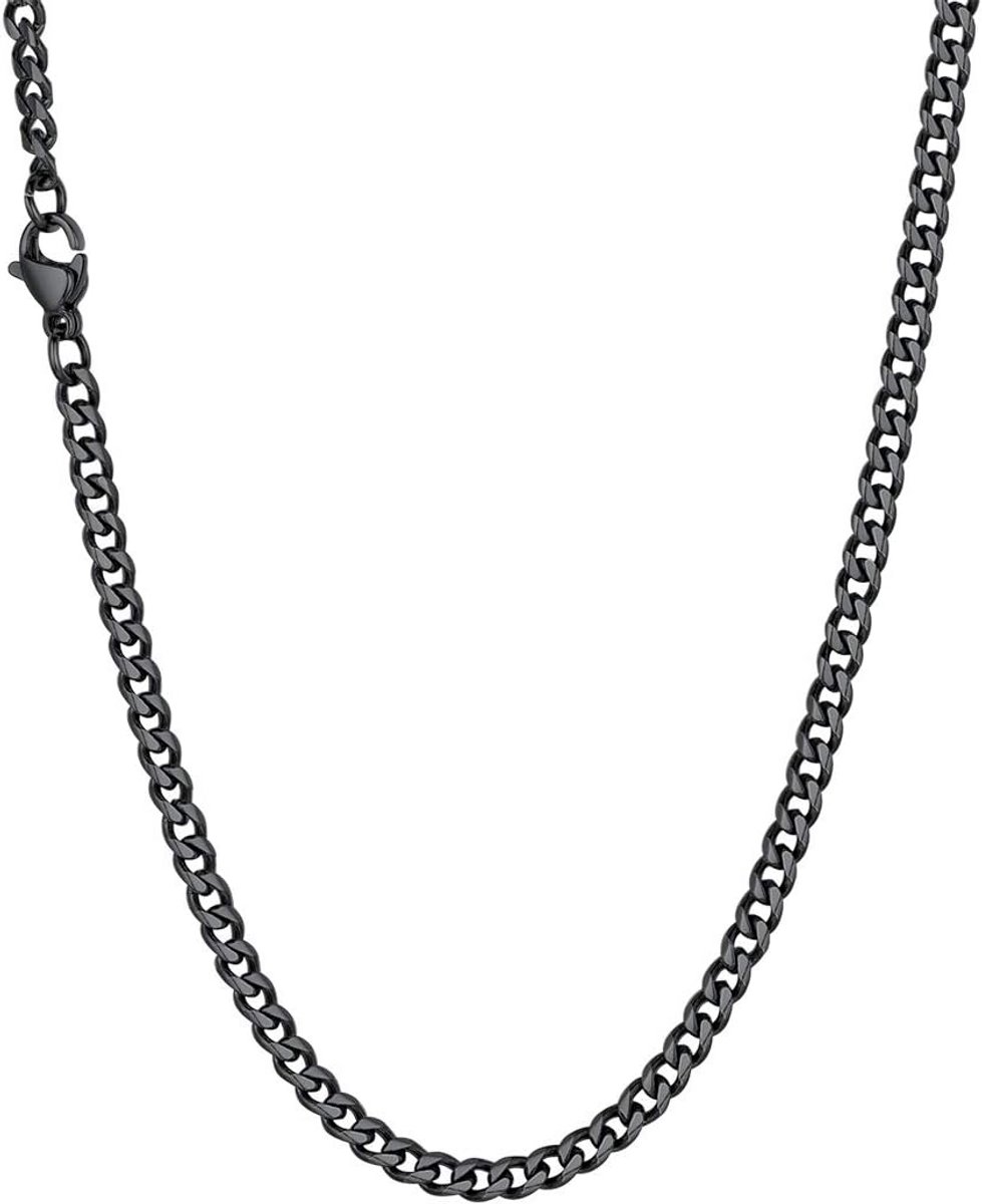 Cubaanse Halsketting Heren Breed Lang - Roestvrij Staal, Verguld of Zwart