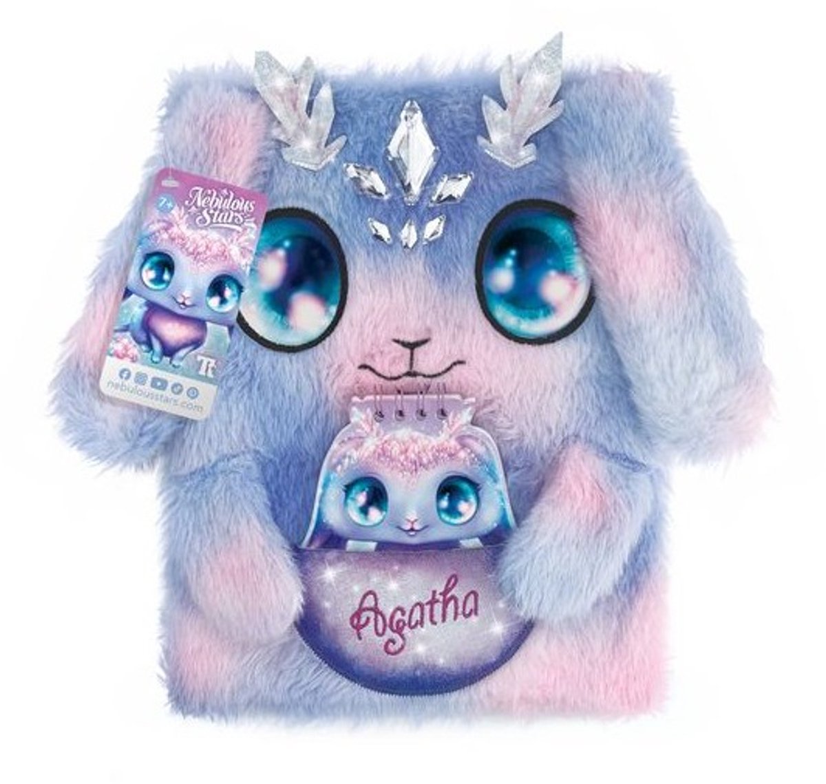 Nebulous Stars groot pluche notitieboek Agatha roze notitieboek.