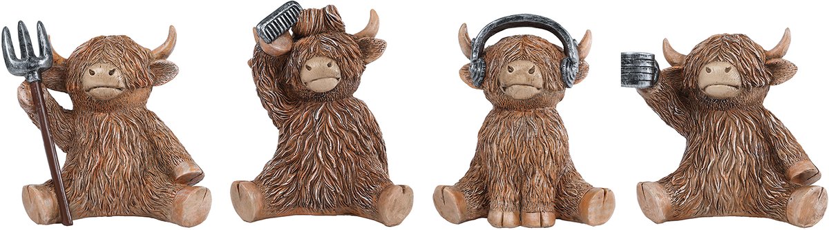 Van Manen sculptuur decoratie bruin polystone 10x8x12cm beeldje.