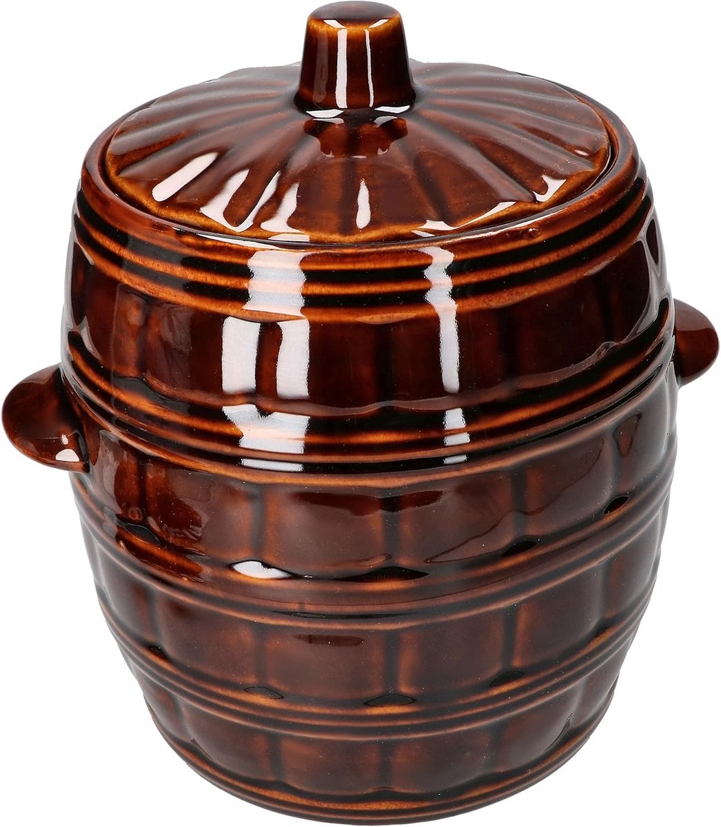 Steengoed Fermentatiepot 5 Liter - Zuurkoolpot, Inmaakpot en Komkommerpan van Keramiek