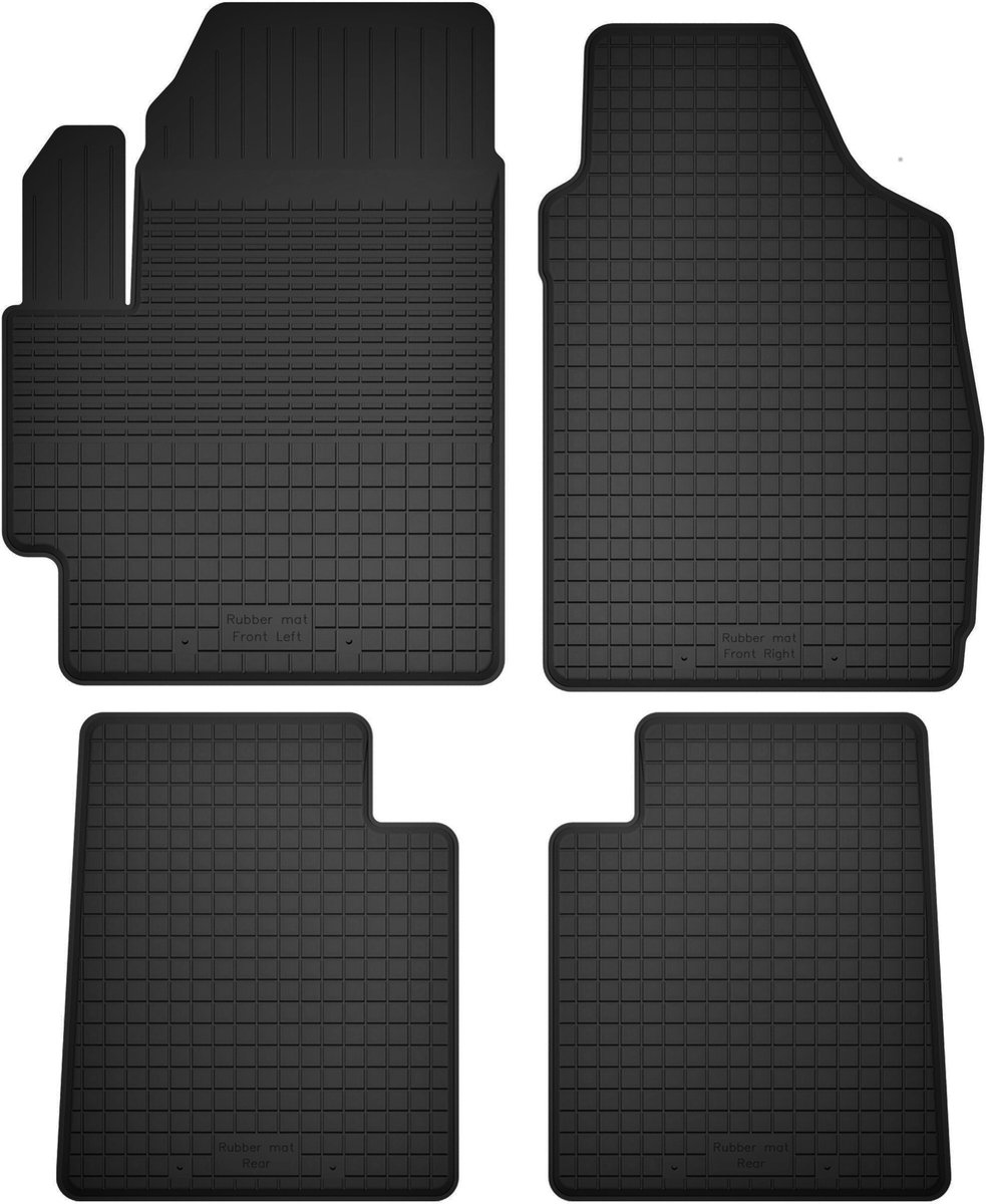 Wielganizator BasicProtect Serie - Auto Rubbermatten - 1,5cm Randen - Set van 4 - Anti-slip