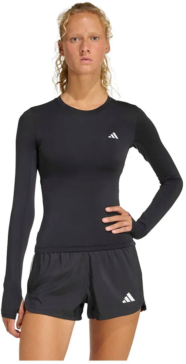 Adidas Power Essentials Workout Contour T-shirt Met Lange Mouwen Vrouw Zwart