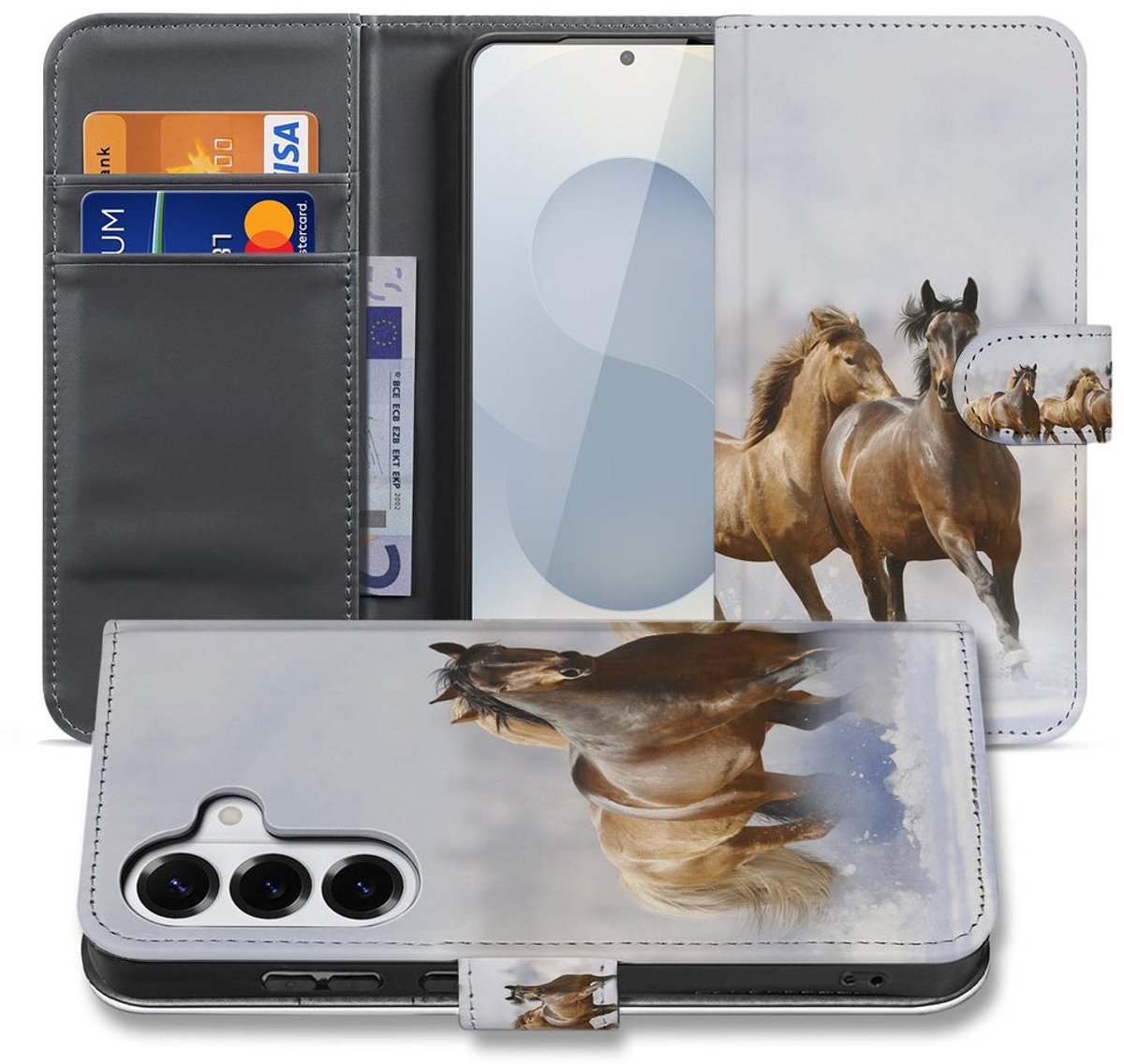 Samsung Galaxy S26 Book Case Hoesje Paarden Motief