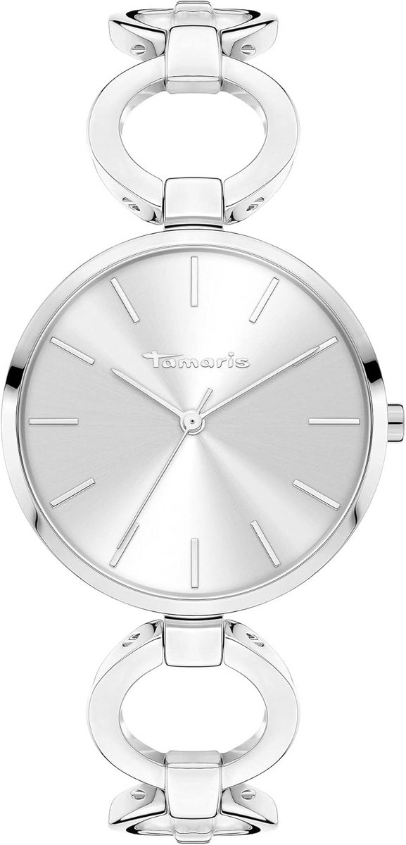 Elegant Analoog Dameshorloge met Zilverkleurige RVS Armband