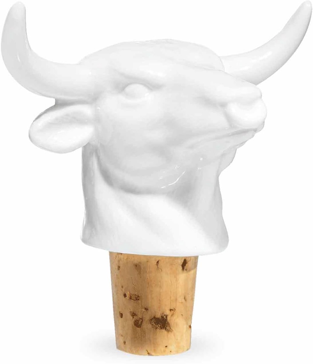 Wijnglazen Stopper van Porselein en Kork - Bull Power Design