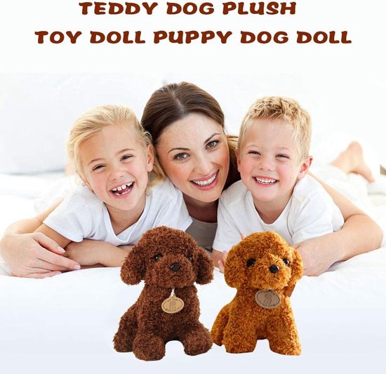 Realistische teddyhond knuffel voor kinderen - Pluche honden speelgoed van Merkloos — afbeelding 3