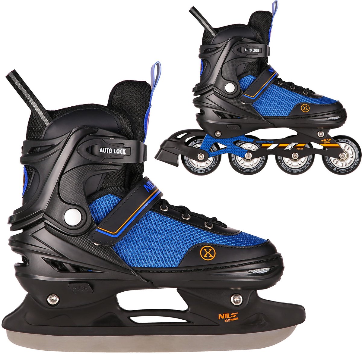 Nils Extreme NH18188 Rolschaatsen en Ijsschaatsen 2-in-1 Hardshell Oranje