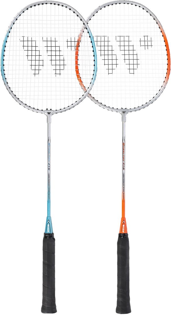 Wish Alumtec 216K - Badminton Racket Set - Isodynamisch - Staal-Aluminium - Met Lotjes