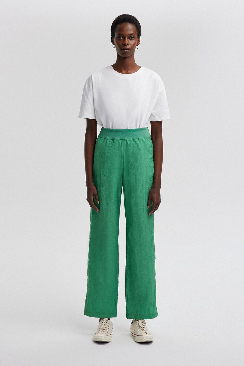 Touché Privé - Broek met elastische taille ve drukknopen - Groen - Dames