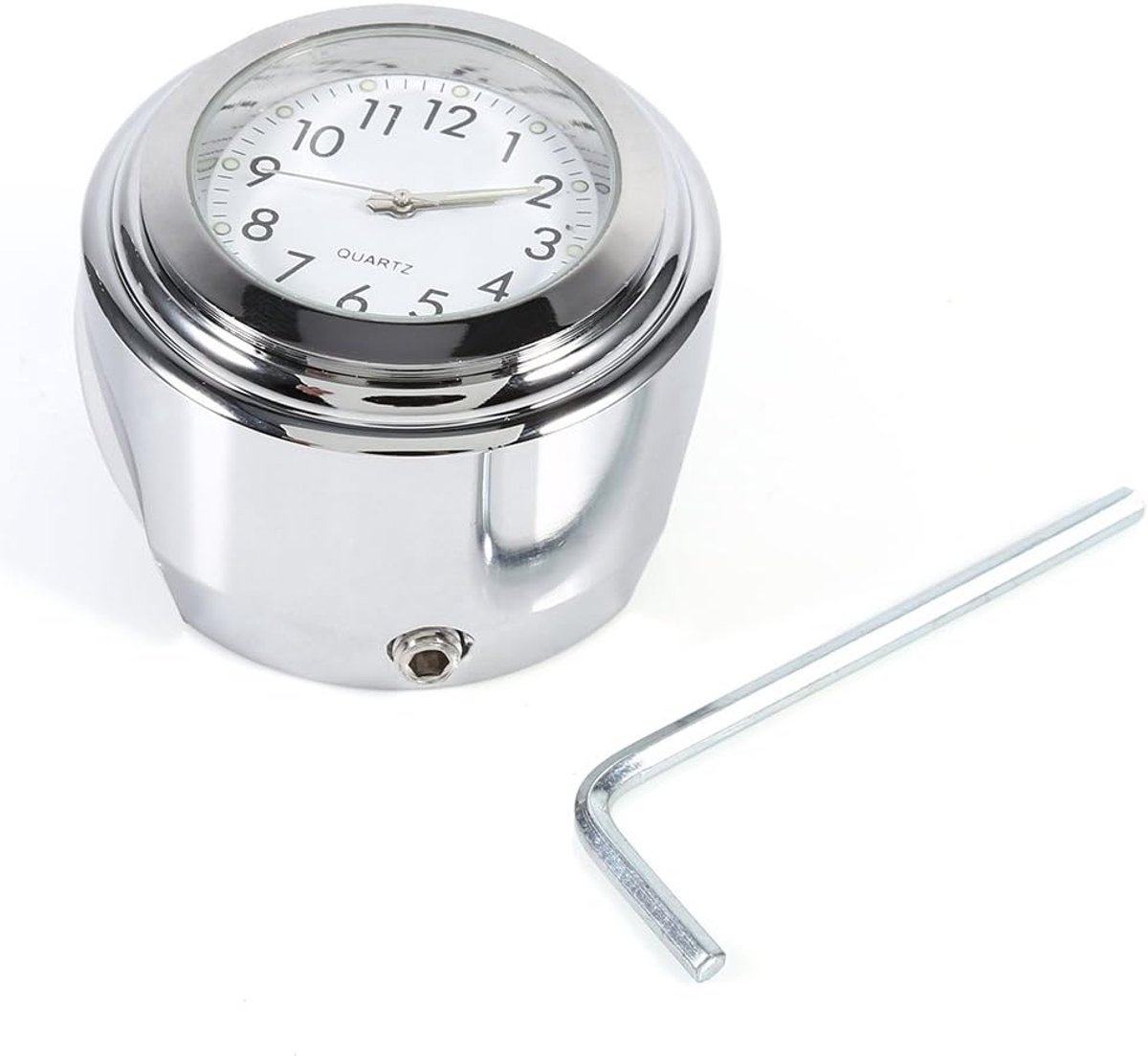 Motorfiets Klok - Stuur Klok - Tijd Aflezen - Waterdicht Schokbestendig - 7-8 1 Inch - Wit