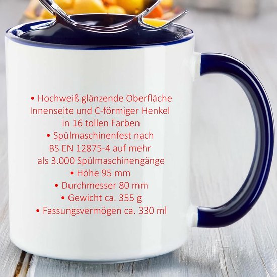 Keramische Mok Blauw 330 ml - Bedrukbaar met Eigen Logo of Foto — afbeelding 5