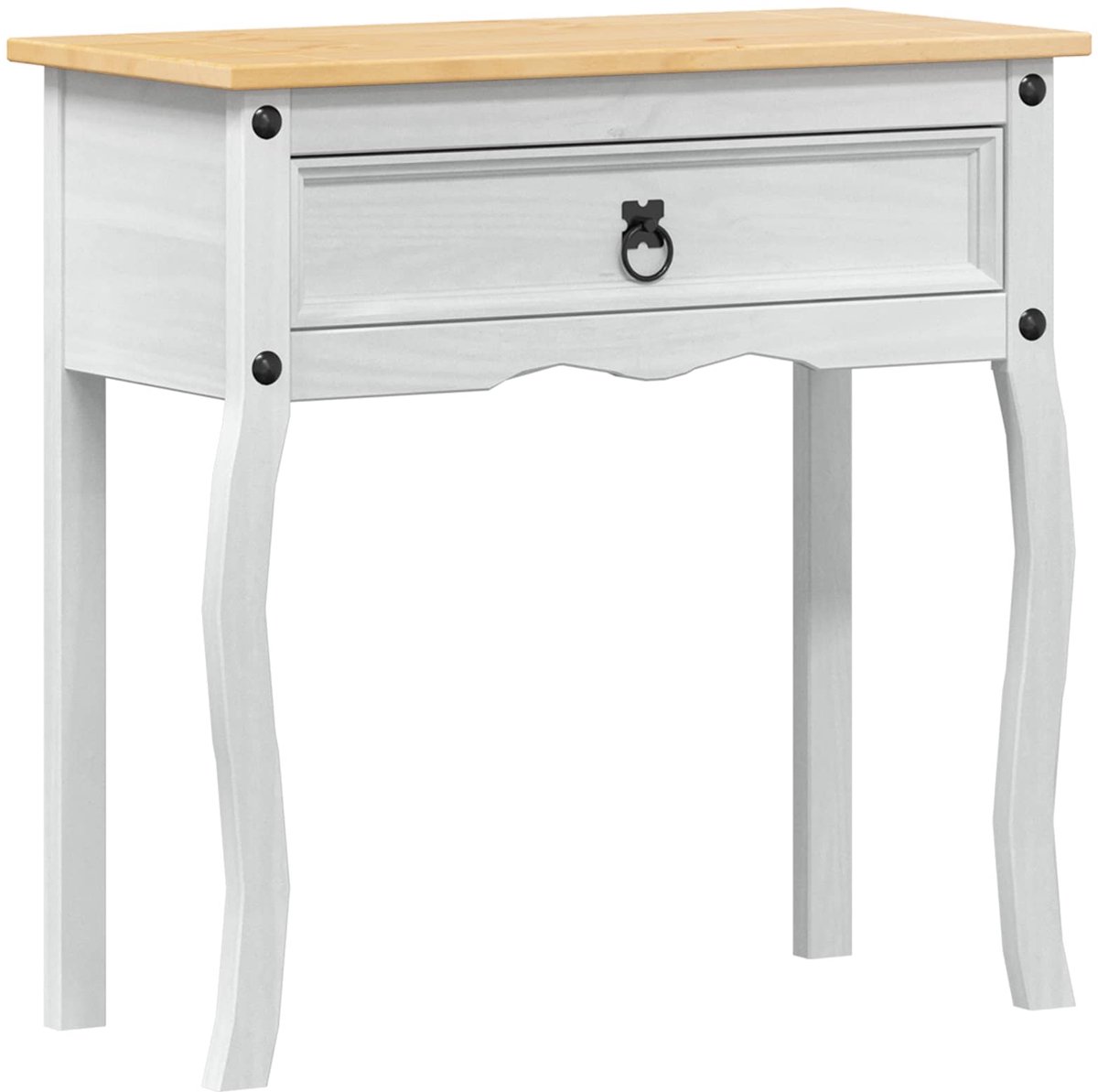 vidaXL Console - tafel - Wit - 73 - x - 35 - x - 73 - cm - Massief - grenenhout