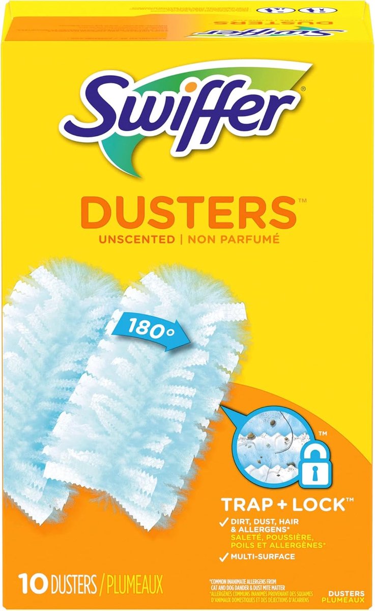 Dusting Refill Wipes Duster Fiber, Light Blue, Unscented, 10 Stuks