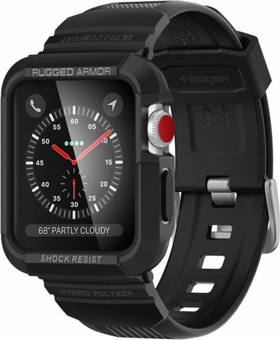 Spigen Apple Watch 42 mm Rugged Armor Hoesje - Zwart | bol.com
