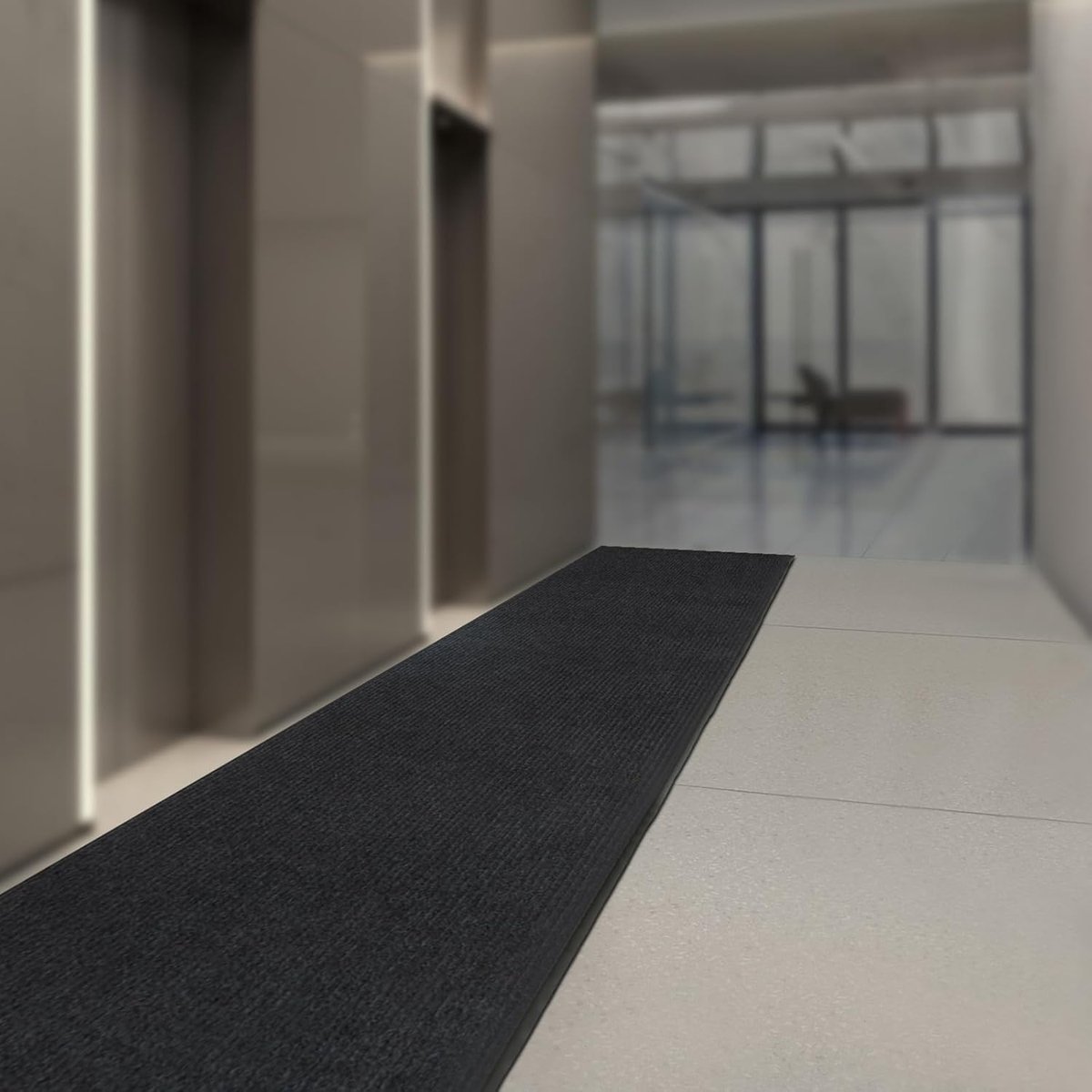 Zwarte Entreemat voor Binnen en Buiten | Antislip | 90x200 cm | Vuilvangmat voor Voordeur