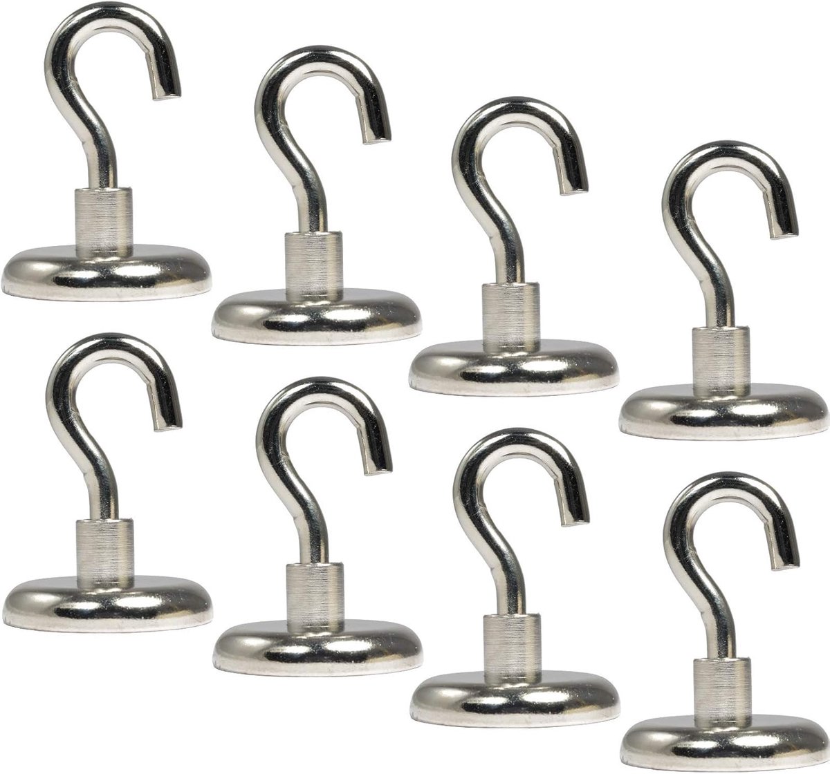 Extra Sterke Neodymium Magneethaken M6 Schroefdraad - 36mm - 45kg Trekvermogen - Set van 8