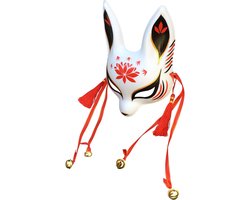 Little Bunny Kitsune masker - traditioneel Japans cosplay konijn vos Kabuki masker - met kimono kostuum accessoires en kamerdecoratie