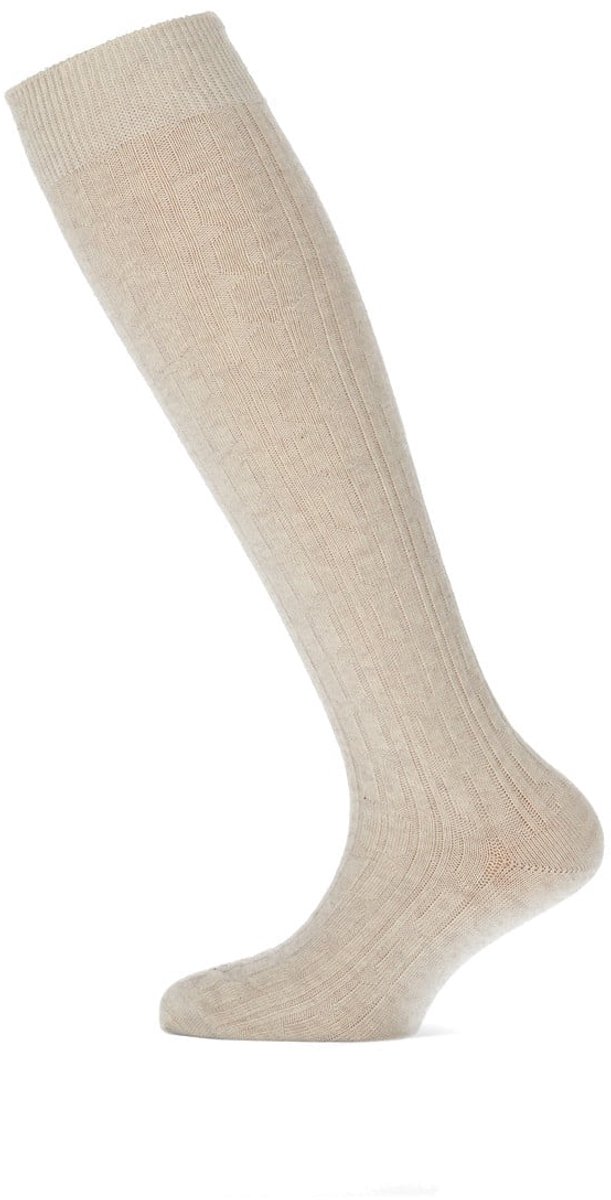Kniekous YM cable – L beige melange – 31-34