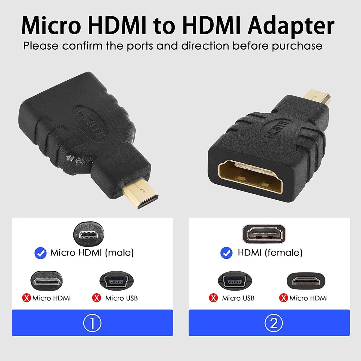 HDMI naar Micro HDMI Adapter voor 4K en 1080p Video