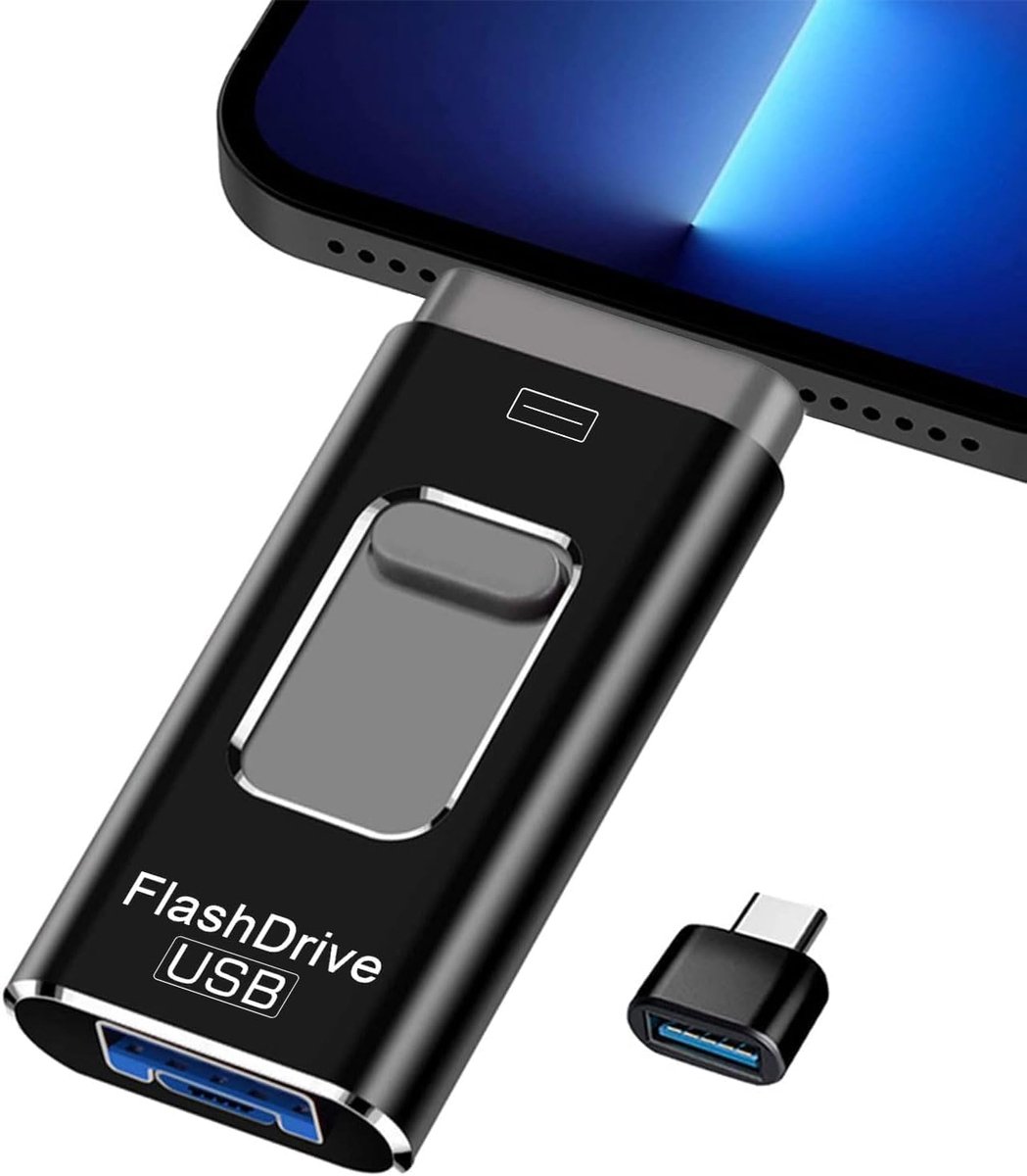 Geheugenstick 128 GB - USB Flash Drive - Snelle Data Transfer - 4-in-1 Connectiviteit