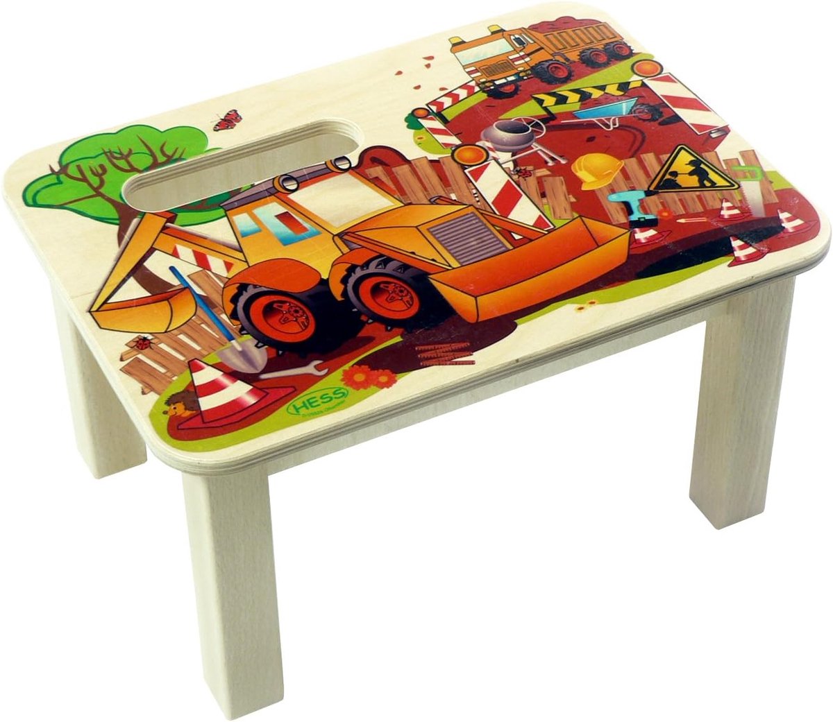 Houten Voetenbank Bouwplaats Handgemaakt - Kinderen - 34 x 25 x 19 cm - Zitten, Staand - Verhoging