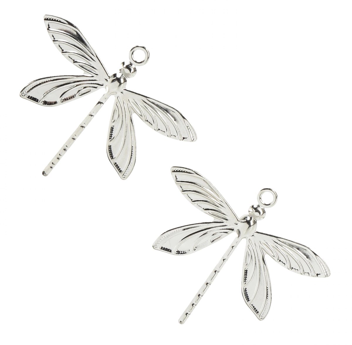 Decoratieve libellen om zomerdecoratie op te hangen zilver 5×4cm 36 st