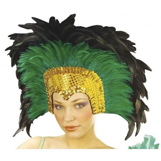 Luxe hoofdtooi groen met veren voor volwassenen - Verkleed accessoires -  Braziliaanse... | bol.com
